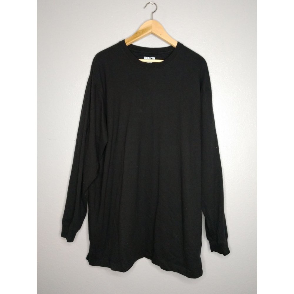Duluth Trading Men's Longtail XL Black Long Sleeve Basic Shirt 100% Cotton